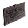 Image 3 : Hermes Black Alligator Leather Bearn Wallet