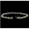 Image 3 : 14KT White Gold 11.20 ctw Green Sapphire and Diamond Bracelet