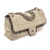 Image 2 : Chanel Light Grey Lambskin Leather Fringe Flap Shoulder Bag