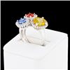 Image 3 : 6.95 ctw Multi-Color Sapphire and 0.38 ctw Diamond 14K White Gold Ring