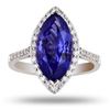 Image 1 : 4.09 ctw Tanzanite and 0.40 ctw Diamond 18K White Gold Ring