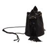 Image 1 : Saint Laurent Black Canvas Fringe Bucket Bag