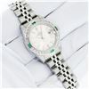 Image 3 : Rolex Stainless Steel Quickset Silver Index Diamond And Emerald Date Watch 26MM