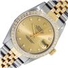 Image 1 : Rolex Mens 2T Champagne Diamond Datejust Wristwatch 36MM