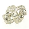 Image 1 : Vintage 14k White Gold 1.0 ctw Round Brilliant & Single Cut Diamond Cocktail Rin