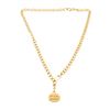 Image 1 : Chanel Gold Metal Round CC Pendant