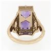 Image 6 : 14K Rose Gold 1.80 ctw Amethyst W/ Diamond & Filigree Milgrain Etched Dinner Rin