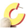 Image 7 : Hermes Yellow Red Selle Earrings