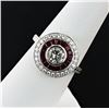 Image 3 : 0.73 ctw CENTER Diamond and 1.07 ctw Ruby Platinum Ring (1.07 ctw Diamonds)
