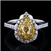 Image 1 : 1.11 ctw Fancy Light Yellow CENTER Diamond 18K White and Yellow Gold Ring (1.46