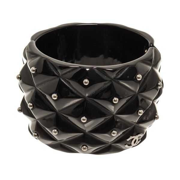 Chanel Resin CC Hinged Bangle
