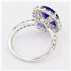 Image 3 : 4.77 ctw Tanzanite and 1.71 ctw Diamond 18K White Gold Ring