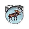 Image 1 : John Rombough First Nations Artist - Adjustable Dome Ring - "Moose"1