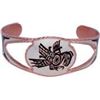 Image 2 : Copper Cut Out Bangle Cuff Bracelet - Silver Plate Diamond Cut Artist's Design - Flying Eagle1