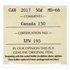 Image 2 : Canada 2017 Fifty Cents MS 66 ICCS