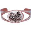 Image 1 : Copper Cut Out Bangle Cuff Bracelet - Silver Plate Diamond Cut Artist's Design - Cat 1