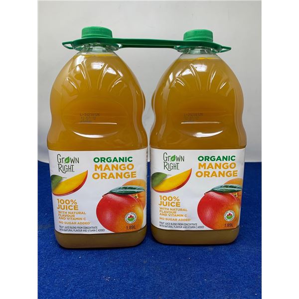 Grown Right Organic Mango Orange Juice (2 x 1.89L)