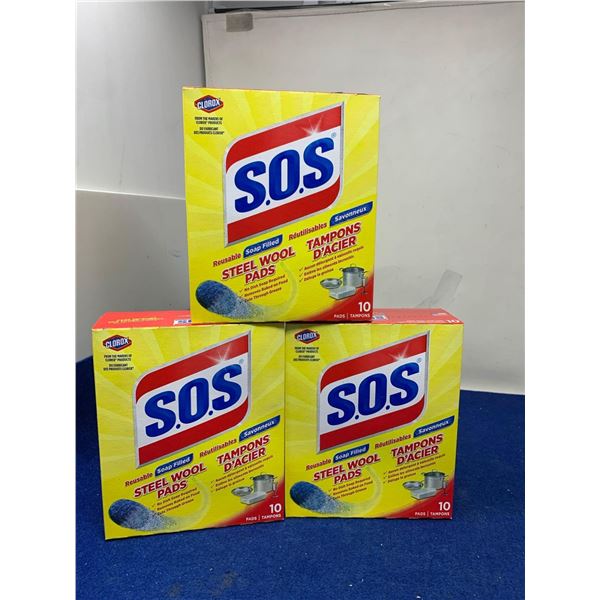 SOS Steel Wool Pads (3 x 10)