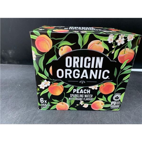 Origin Organic Peach Sparkling Water (6 x 355ml)