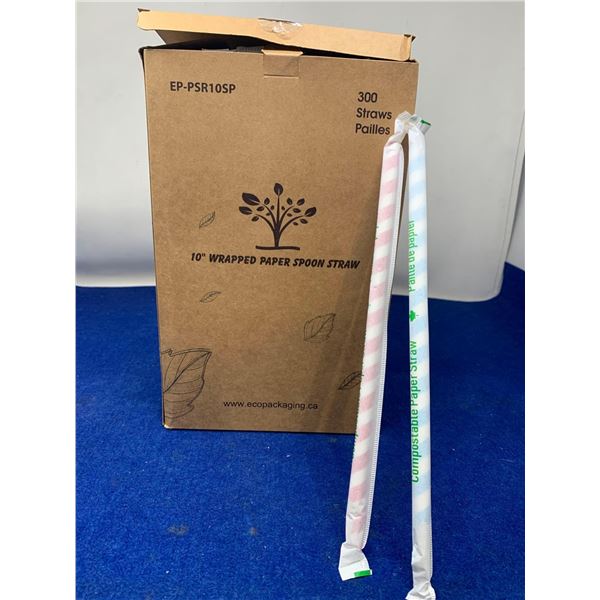 10in Wrapped Paper Spoon straws (300ct)