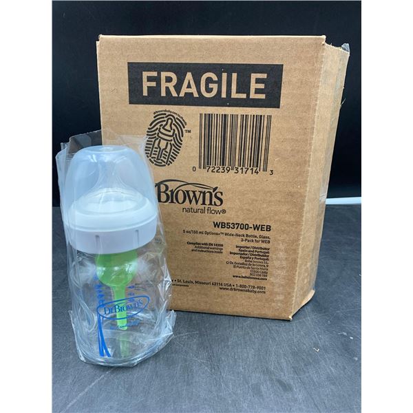 Dr. Brown's Natural Flow 5oz Wide-Neck Glass Baby Bottles