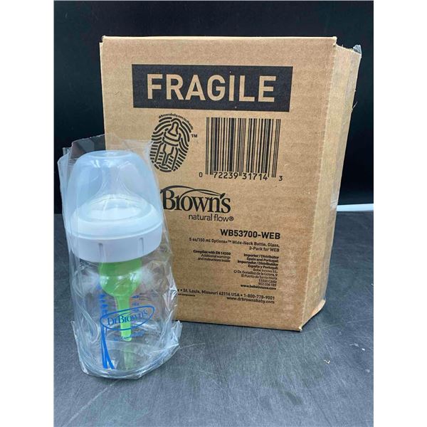 Dr. Brown's Natural Flow 5oz Wide-Neck Glass Baby Bottles