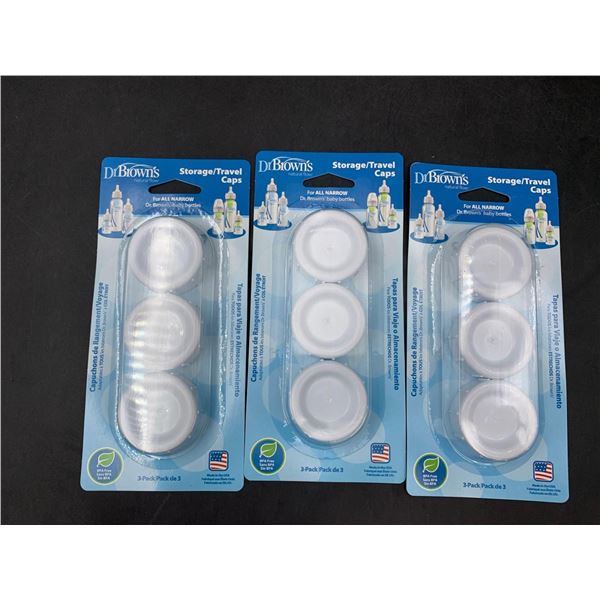 Dr. Brown's Natural Flow Storage Travel Caps for All Narrow Bottles (3x3)