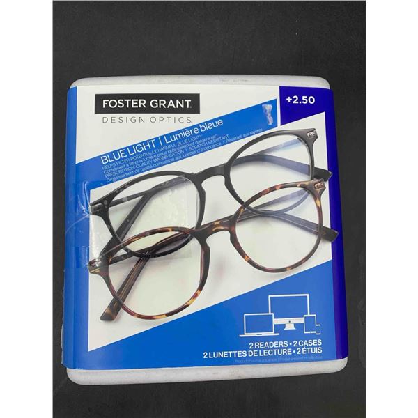 Foster Grant Blue Light Reading Glasses (2.50) 2pk