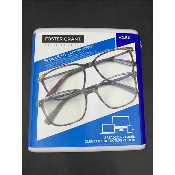 Foster Grant Blue Light Reading Glasses (2.50) 2pk