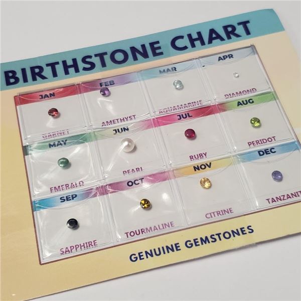 $300  Natural Genuine Birthstone Chart