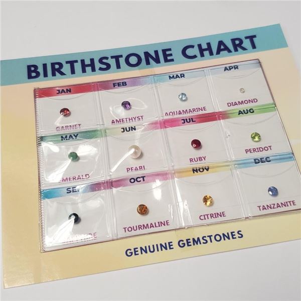$300  Natural Genuine Birthstone Chart