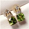 Image 2 : $800 10K  Peridot And Diamond Earrings