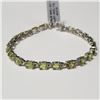 Image 1 : $600 Silver Peridot 8.5Ct 7.5" Bracelet