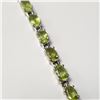 Image 2 : $600 Silver Peridot 8.5Ct 7.5" Bracelet