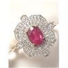 Image 2 : $240 Silver Ruby And Cz 1.45Ct  Ring