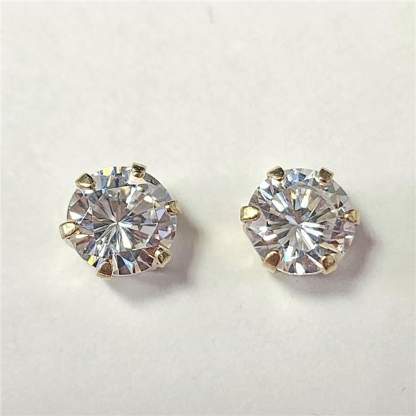 $120 10K  Cz 6.5Mm Earrings
