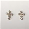 Image 1 : $140 14K  Cz Cross  Earrings