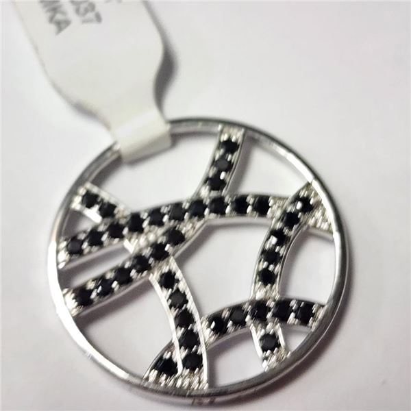 $74.95 Silver Black Onyx And Diamond Pendant