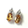 Image 3 : $240 Silver Citrine And Diamond Earrings