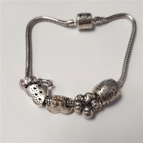 $280 Silver Pandora Style 7.5" 25.72G Bracelet