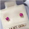 Image 2 : $300 14K  Natural Ruby Mini Earrings