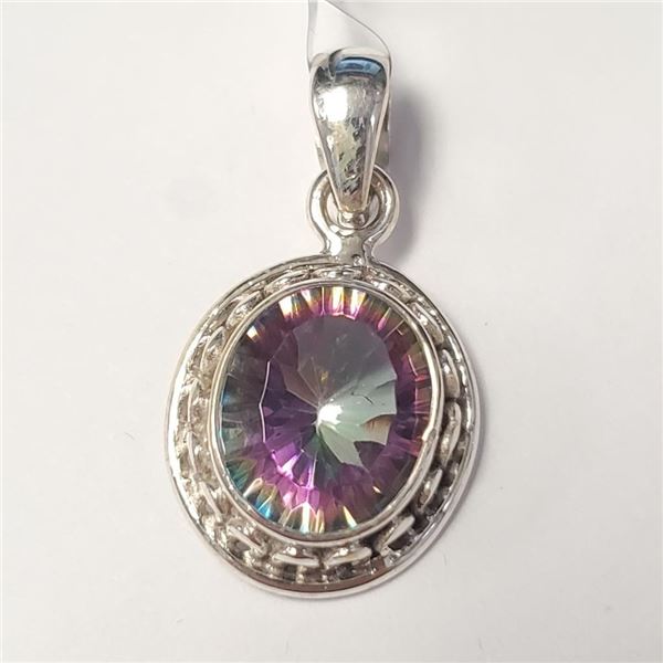 $200 Silver Mystic Topaz(6.3ct) Pendant