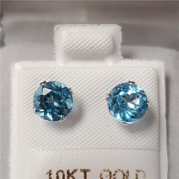 $360 10K  Blue Topaz (2.2ct) Earrings