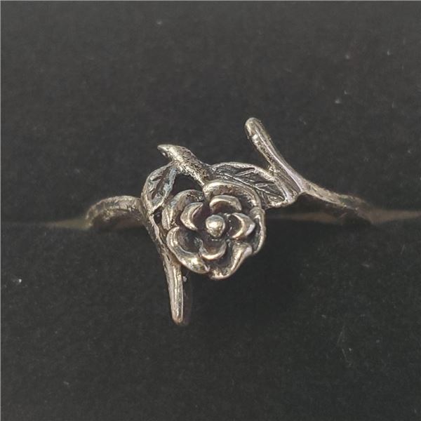 $60 Silver Rose  Ring