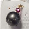 Image 3 : $1000 14K  South Sea Pearl And Ruby Pendant