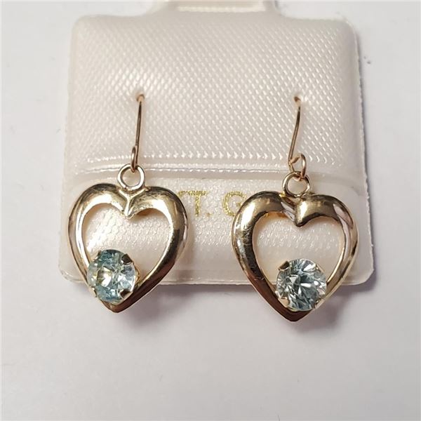 $500 10K  Blue Topaz Earrings
