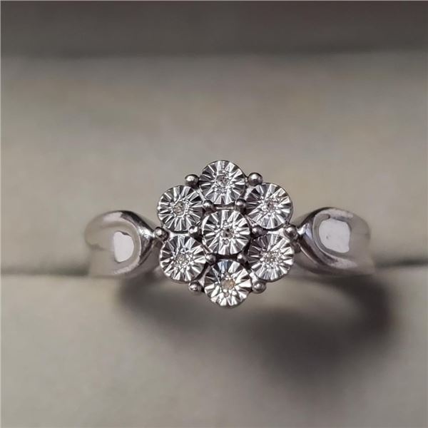 $200 Silver 7 Diamond Ring