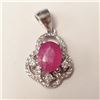 Image 1 : $200 Silver Ruby And Cz  Pendant