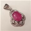 Image 2 : $200 Silver Ruby And Cz  Pendant