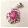 Image 3 : $200 Silver Ruby And Cz  Pendant